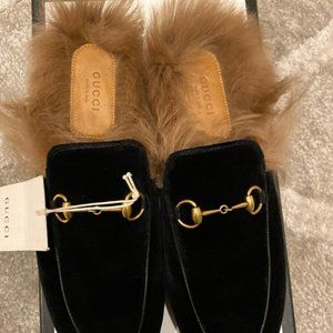 💯Genuine Gucci princetown velvet slippers